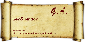 Gerő Andor névjegykártya