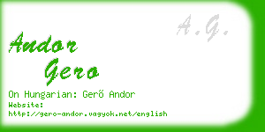 andor gero business card